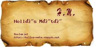 Hollós Máté névjegykártya