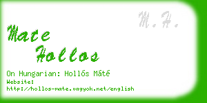 mate hollos business card