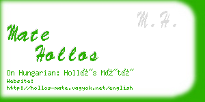 mate hollos business card